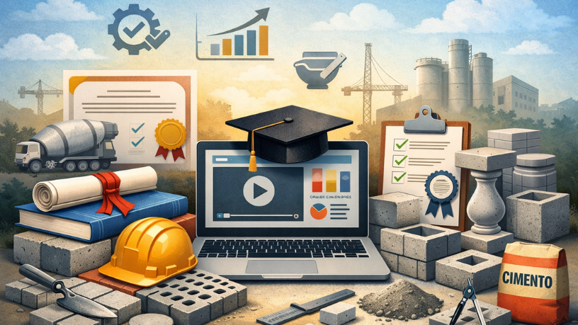 A importância da capacitação técnica em artefatos de cimento é analisada por Valderci Malagosini Machado com foco em cursos e certificações relevantes